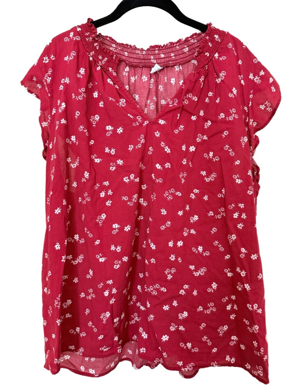 Old Navy Ruffled Short Sleeve V-Neck Blouse, Size XXL (20)